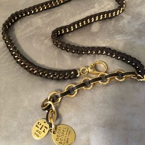 Dark brown and gold belt Henri Bendel